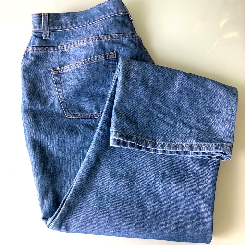 Blue Straight Leg Denim Jeans